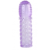Насадка гелевая фиолетовая с точками, шипами и наплывами - 13,5 см. - Toyfa Basic - в Йошкар-Оле купить с доставкой