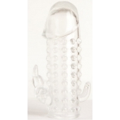 Гелевая прозрачная насадка с 2 отростками - 13 см. - Toyfa Basic - в Йошкар-Оле купить с доставкой