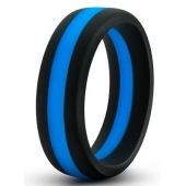 Черно-синее эрекционное кольцо Silicone Go Pro Cock Ring - Blush Novelties - в Йошкар-Оле купить с доставкой