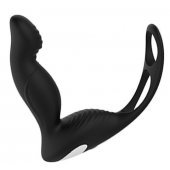 Черный вибромассажер простаты P-PLEASER W ERECTION ENHANCE - Dream Toys - в Йошкар-Оле купить с доставкой
