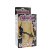 Мужской фаллопротез с вибрацией ROBOTIC MALE STRAP-ON BLACK - 17 см. - Seven Creations - купить с доставкой в Йошкар-Оле