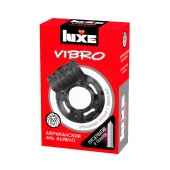 Чёрное эрекционное виброкольцо Luxe VIBRO  Африканский Эль Дьябло  + презерватив - Luxe - в Йошкар-Оле купить с доставкой