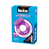 Фиолетовое эрекционное виброкольцо Luxe VIBRO  Бешеная гейша  + презерватив - Luxe - в Йошкар-Оле купить с доставкой