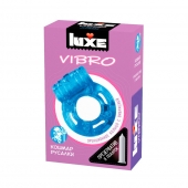 Голубое эрекционное виброкольцо Luxe VIBRO  Кошмар русалки  + презерватив - Luxe - в Йошкар-Оле купить с доставкой