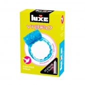 Голубое эрекционное виброкольцо Luxe VIBRO  Райская птица  + презерватив - Luxe - в Йошкар-Оле купить с доставкой