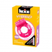 Розовое эрекционное виброкольцо Luxe VIBRO  Ужас Альпиниста  + презерватив - Luxe - в Йошкар-Оле купить с доставкой