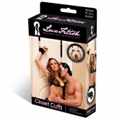 Черные фиксаторы с креплением к двери - Lux Fetish - купить с доставкой в Йошкар-Оле