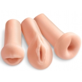 Комплект из 3 мастурбаторов All 3 Holes: вагина, анус, ротик - Pipedream - в Йошкар-Оле купить с доставкой