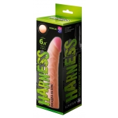Телесная изогнутая насадка на Harness с коннектором GREEN LINE - 18 см. - LOVETOY (А-Полимер) - купить с доставкой в Йошкар-Оле