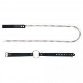 Черный поводок и чокер с кольцом Rada - Rebelts - купить с доставкой в Йошкар-Оле