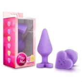 Фиолетовая анальная пробка Naughty Candy Heart Do Me Now - 8,9 см. - Blush Novelties - купить с доставкой в Йошкар-Оле