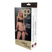 Красно-чёрные наручники на металлической цепочке - Blush Novelties - купить с доставкой в Йошкар-Оле