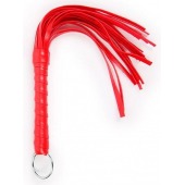 Красная плеть с рукоятью в оплетке - 28 см. - Notabu - купить с доставкой в Йошкар-Оле