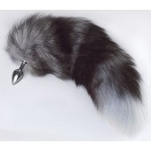 Серебристая анальная пробка с пушистым хвостом - Sitabella - купить с доставкой в Йошкар-Оле