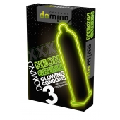 Презервативы DOMINO Neon Green со светящимся в темноте кончиком - 3 шт. - Domino - купить с доставкой в Йошкар-Оле