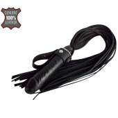 Черная плеть  Ковбой  с ручкой-фаллосом - 55 см. - Sitabella - купить с доставкой в Йошкар-Оле