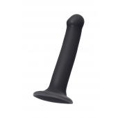 Черный фаллос на присоске Silicone Bendable Dildo M - 18 см. - Strap-on-me - купить с доставкой в Йошкар-Оле