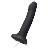Черный фаллос с имитацией эякуляции Silicon Cum Dildo L - 19,6 см. - Strap-on-me - купить с доставкой в Йошкар-Оле