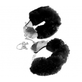 Металлические наручники Furry Love Cuffs с черным мехом - Pipedream - купить с доставкой в Йошкар-Оле