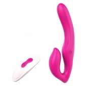 Ярко-розовый безремневой страпон REMOTE DOUBLE DIPPER - 22 см. - Dream Toys - купить с доставкой в Йошкар-Оле
