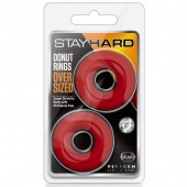 Набор из 2 красных эрекционных колец DONUT RINGS OVERSIZED - Blush Novelties - в Йошкар-Оле купить с доставкой