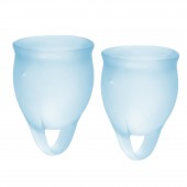 Набор голубых менструальных чаш Feel confident Menstrual Cup - Satisfyer - купить с доставкой в Йошкар-Оле