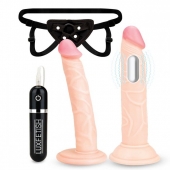 Регулируемые трусики с 2 насадками - 16 и 15 см. - Lux Fetish - купить с доставкой в Йошкар-Оле