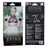 Черные мягкие наручники Entice French Cuffs с цепью - California Exotic Novelties - купить с доставкой в Йошкар-Оле