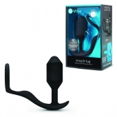 Черное эрекционное кольцо с анальным плагом Snug   Tug - b-Vibe - в Йошкар-Оле купить с доставкой