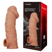 Телесная насадка на фаллос с отверстием для мошонки EXTREME SLEEVE - 17,6 см. - KOKOS - в Йошкар-Оле купить с доставкой