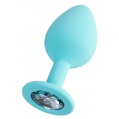 Мятная анальная втулка Brilliant с прозрачным кристаллом - 8 см. - ToyFa - купить с доставкой в Йошкар-Оле