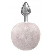 Серебристая анальная пробка с белым пушистым хвостиком Twinkle - Lola Games - купить с доставкой в Йошкар-Оле