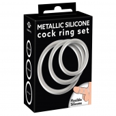 Набор из 3 эрекционных колец под металл Metallic Silicone Cock Ring Set - Orion - в Йошкар-Оле купить с доставкой