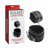 Черные оковы на ноги Obey Me Leather Ankle Cuffs - Chisa - купить с доставкой в Йошкар-Оле
