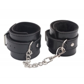 Черные оковы на ноги Obey Me Leather Ankle Cuffs - Chisa - купить с доставкой в Йошкар-Оле