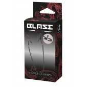 Черные зажимы на соски на цепочке BLAZE DELUXE NIPPLE CLAMPS - Dream Toys - купить с доставкой в Йошкар-Оле