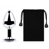 Серебристая анальная пробка с прозрачным стразом - 7,2 см. - Anal Jewelry Plug - купить с доставкой в Йошкар-Оле