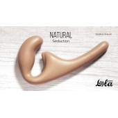 Бежевый безремневой страпон Seduction - 20,5 см. - Lola Games - купить с доставкой в Йошкар-Оле