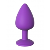 Фиолетовая анальная пробка со стразом Her Little Gem Large Plug - 9,5 см. - Pipedream - купить с доставкой в Йошкар-Оле