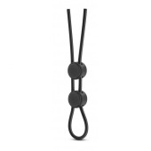 Черное двойное эрекционное лассо Silicone Double Loop Cock Ring - Blush Novelties - в Йошкар-Оле купить с доставкой