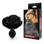Черная гладкая анальная втулка-роза - Notabu - купить с доставкой в Йошкар-Оле