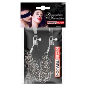 Оригинальные зажимы на соски с тройной короткой цепочкой - Notabu - купить с доставкой в Йошкар-Оле