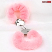 Металлические наручники с мягкой нежно-розовой опушкой - Notabu - купить с доставкой в Йошкар-Оле