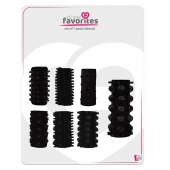 Набор из 7 черных насадок PENIS SLEEVES SET - Dream Toys - в Йошкар-Оле купить с доставкой
