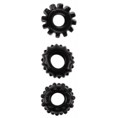 Набор из 3 черных эрекционных колец SET OF 3 COCKRINGS - Dream Toys - в Йошкар-Оле купить с доставкой
