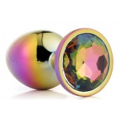 Голографическая анальная втулка с радужным кристаллом - 7,1 см. - Dream Toys - купить с доставкой в Йошкар-Оле