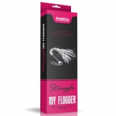 Серебристая плетка Struggle My Flogger с черной ручкой - 45 см. - Lovetoy - купить с доставкой в Йошкар-Оле