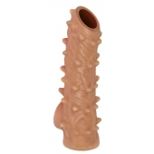 Телесная насадка с шипами и открытой головкой Nude Sleeve L - 14 см. - KOKOS - в Йошкар-Оле купить с доставкой