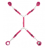 Ярко-розовый набор фиксаций на кровати Classic Bed Spreader - Lux Fetish - купить с доставкой в Йошкар-Оле