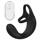 Черный анальный стимулятор с эрекционными кольцами Remote Couple Teaser - Dream Toys - в Йошкар-Оле купить с доставкой